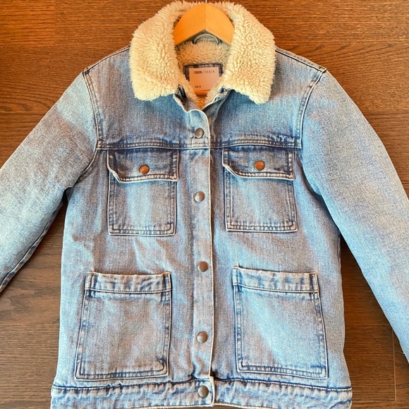 asos denim sherpa jacket